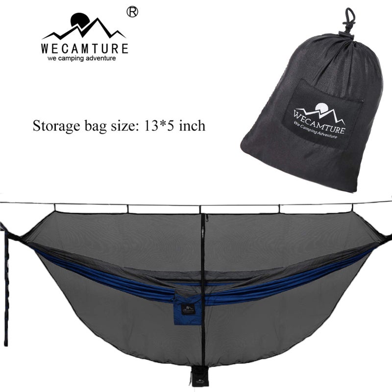 Wecamture Hammock Bug Mosquito Net XL 11x4.6FT No-See-Ums Polyester Fabric for 360 Degree Protection Dual Sided Diagonal Zipper for Easy Access Fits All Hammocks - Image 3